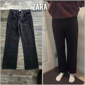 Black Zara high waisted straight leg jeans size 4